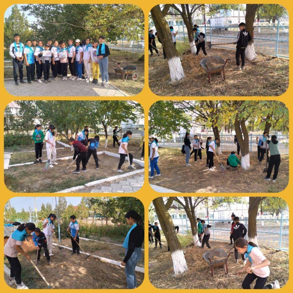 "Өзін - өзі басқару" ұйымының оқушыларының қатысуымен санитарлық тазалық акциясы өткізілді.