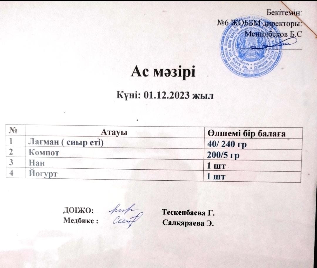 Ас мәзірі