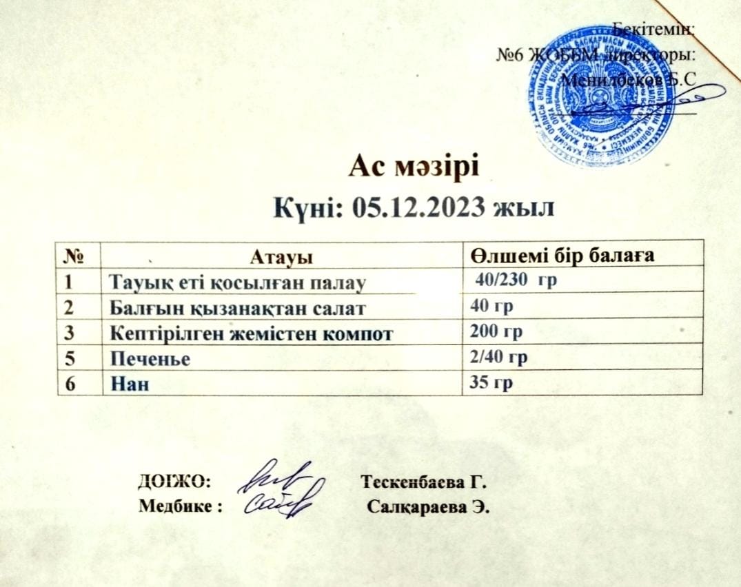 Ас мәзірі