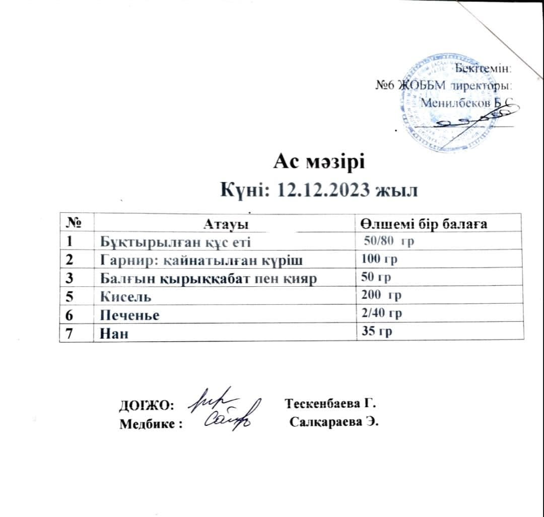 Ас мәзірі