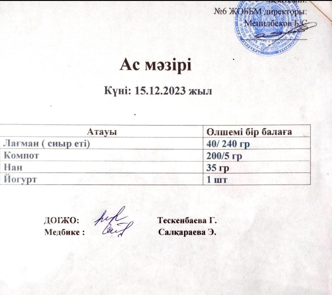 Ас мәзірі