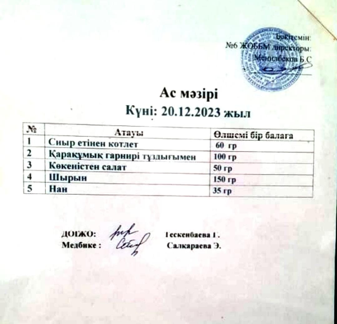 Ас мәзірі