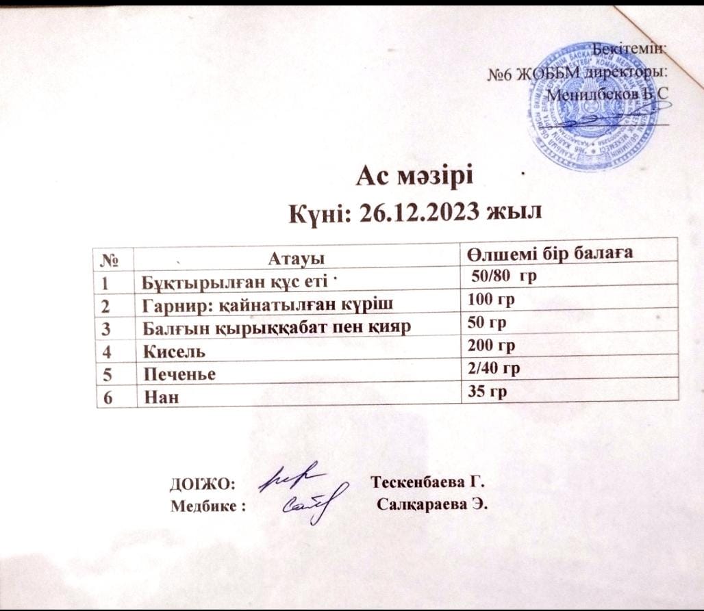 Ас мәзірі