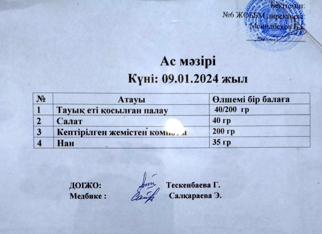 Ас мәзірі