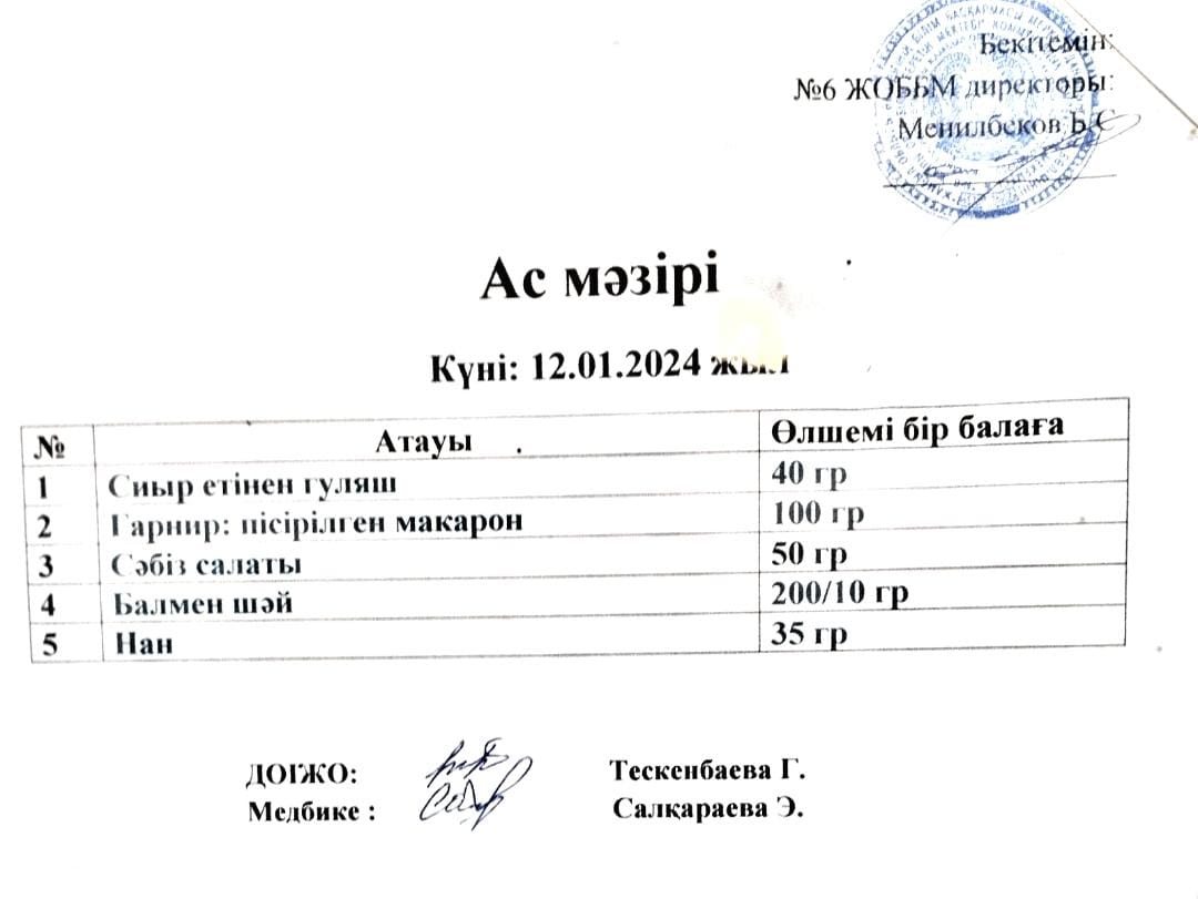 Ас мәзірі