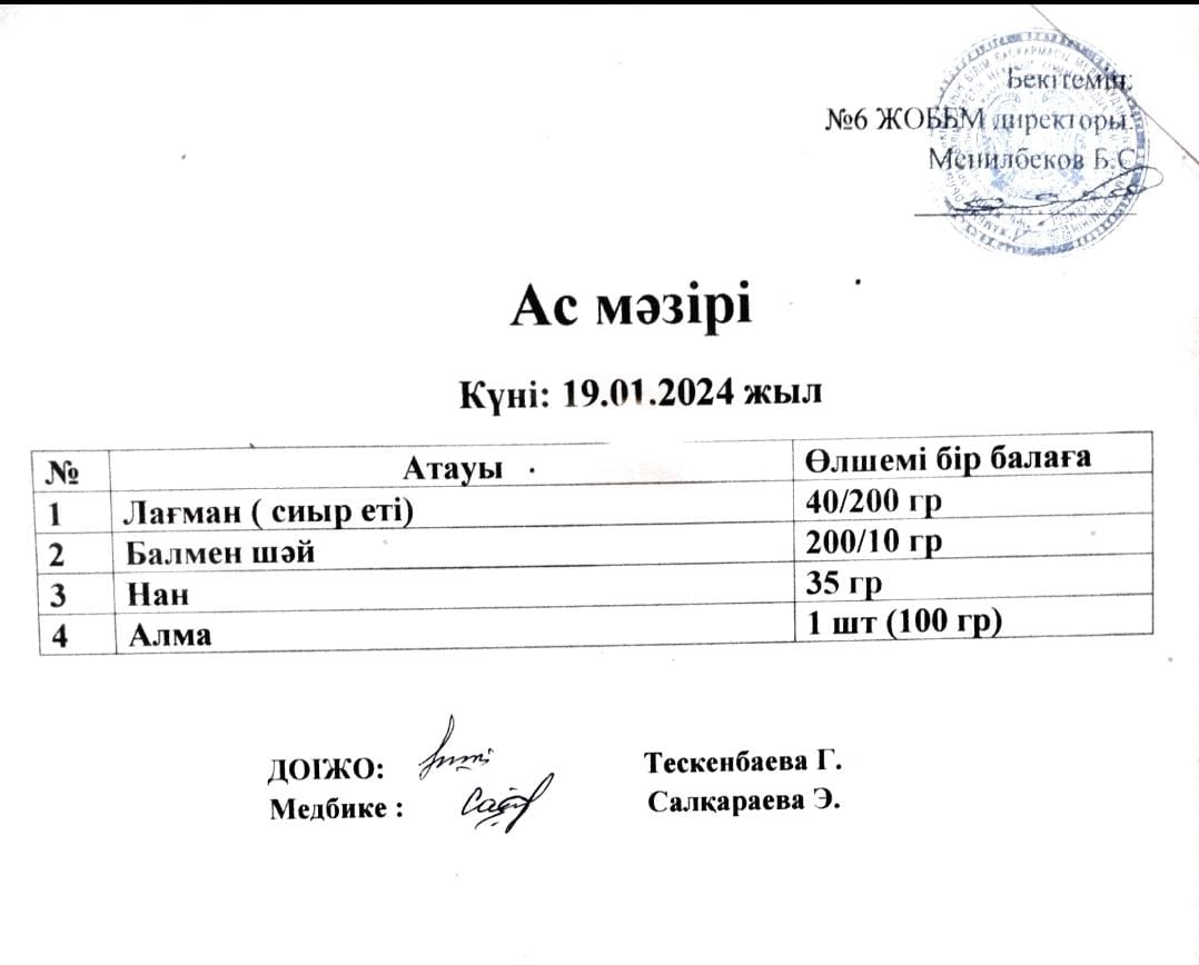 Ас мәзірі