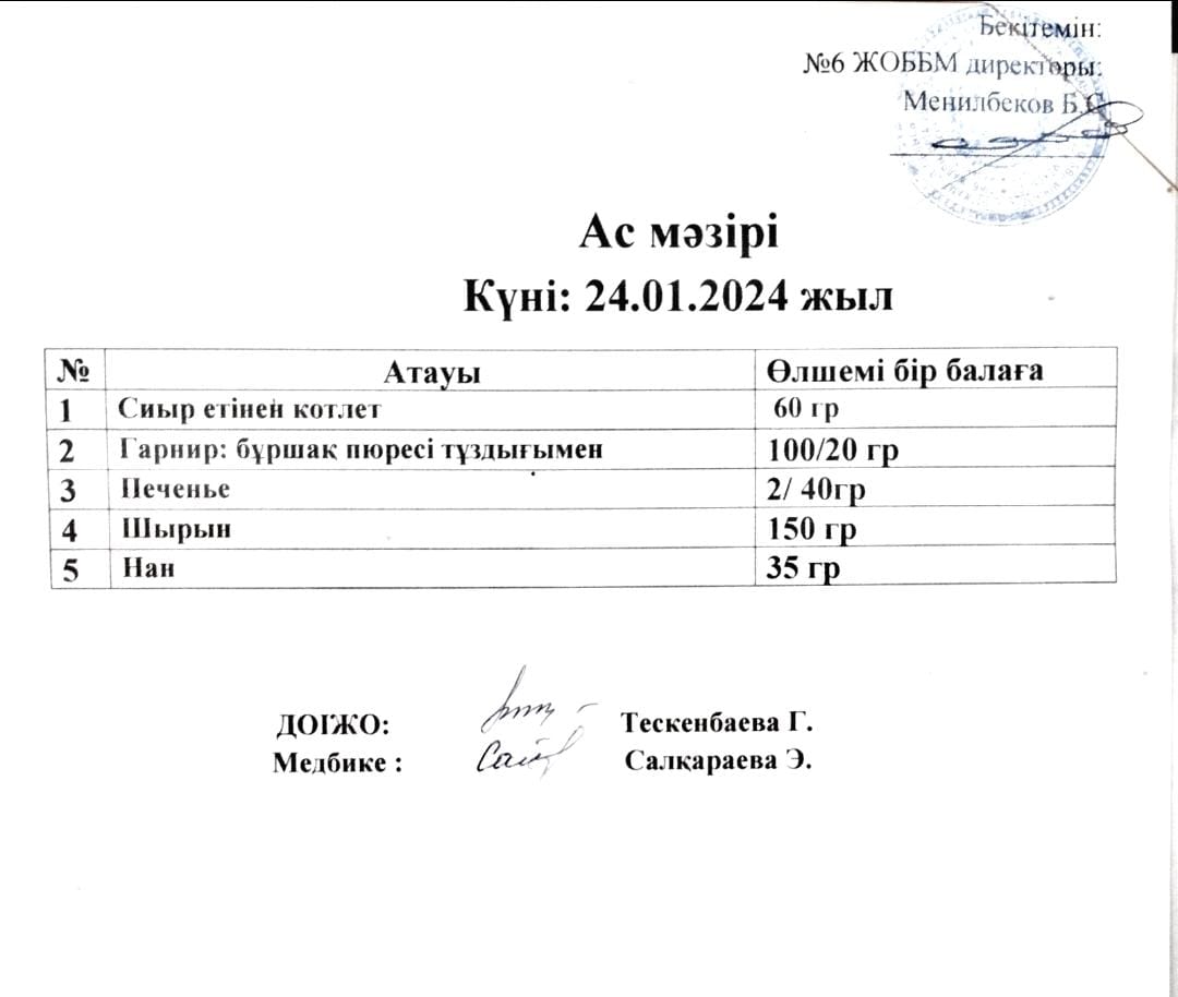 Ас мәзірі