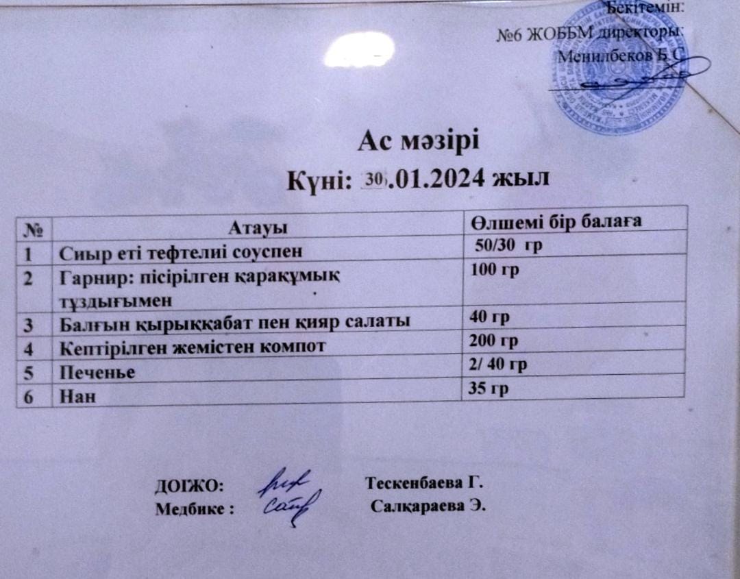 Ас мәзірі