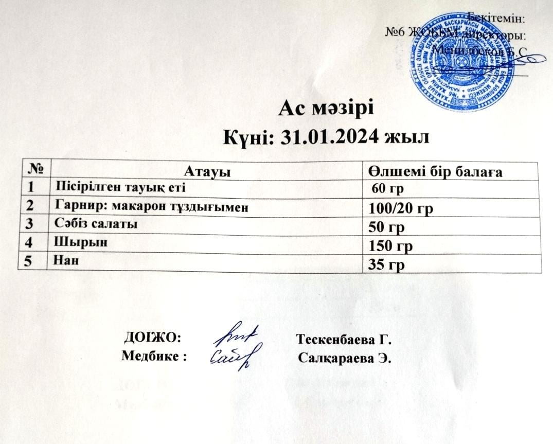 Ас мәзірі