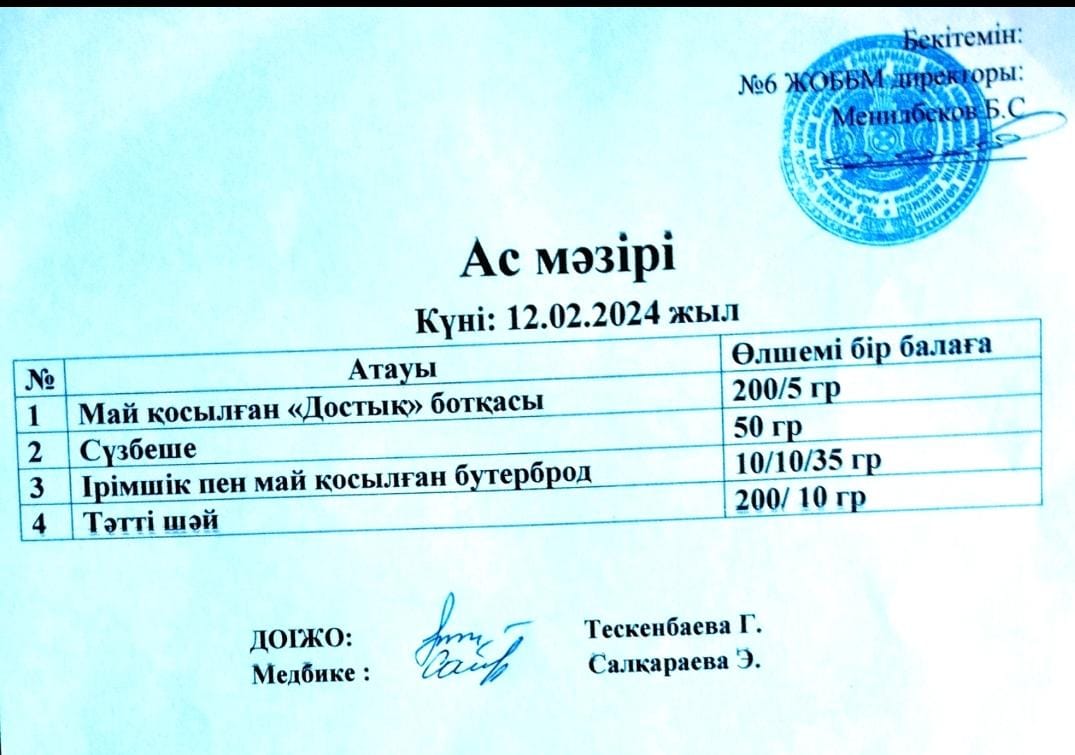 Ас мәзірі