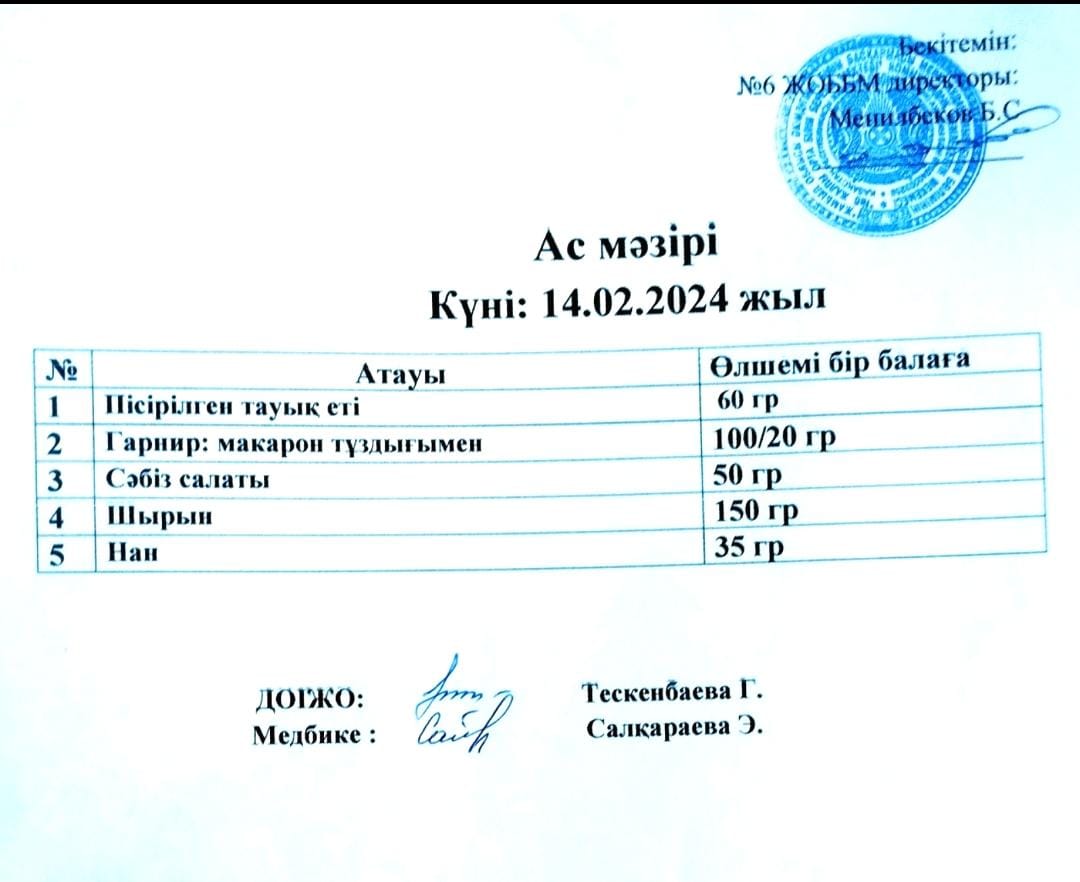 Ас мәзірі