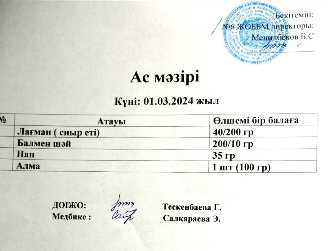 Ас мәзірі