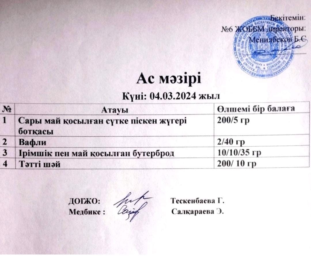 Ас мәзірі