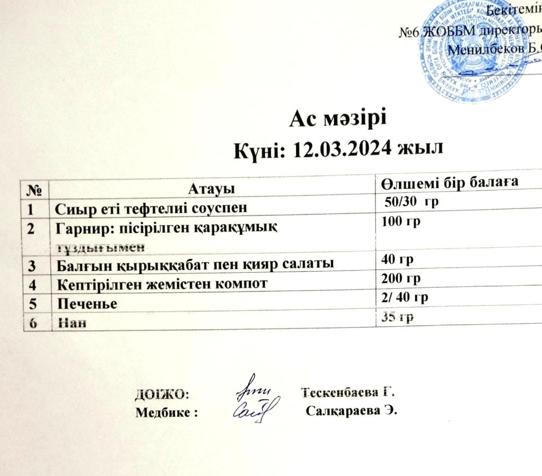 Ас мәзірі