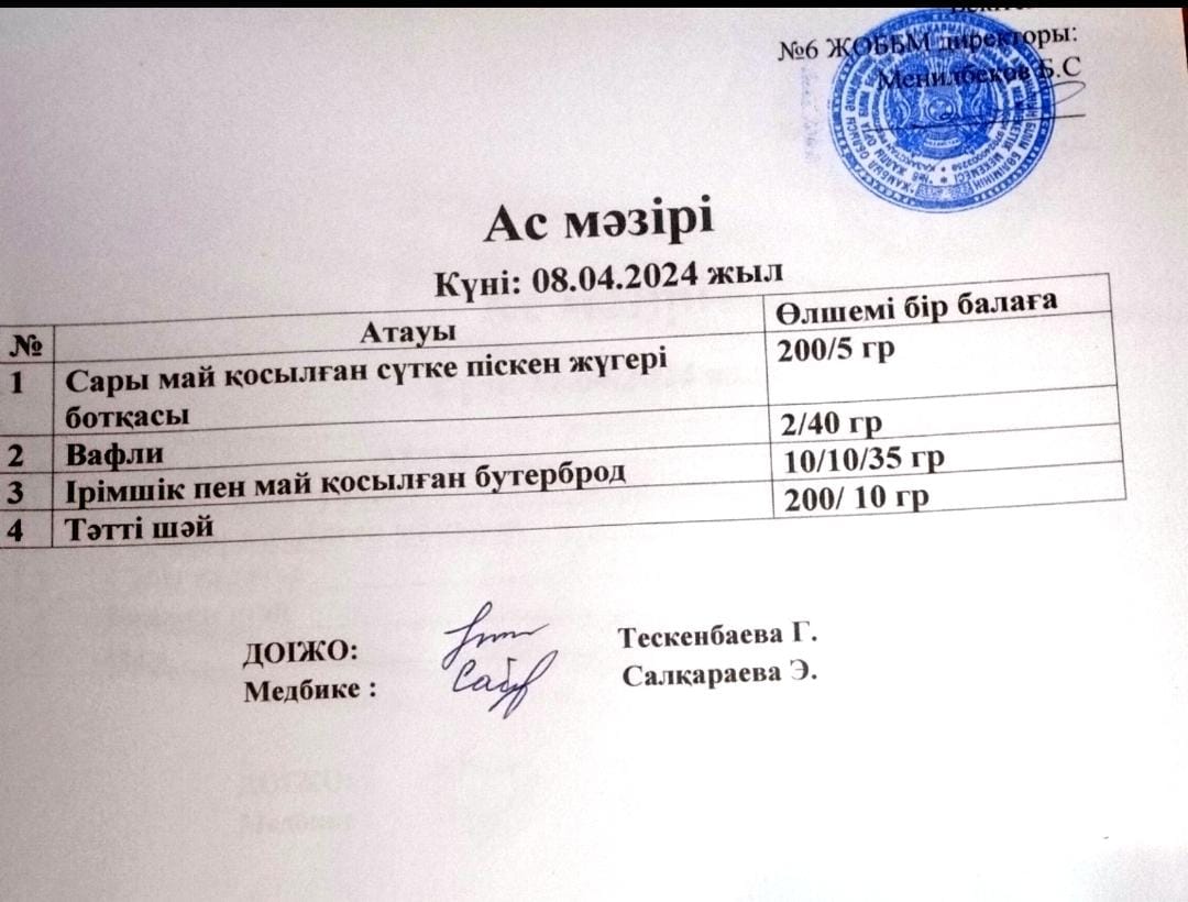 Ас мәзірі