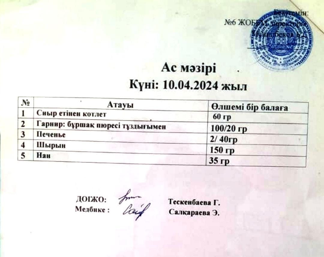 Ас мәзірі