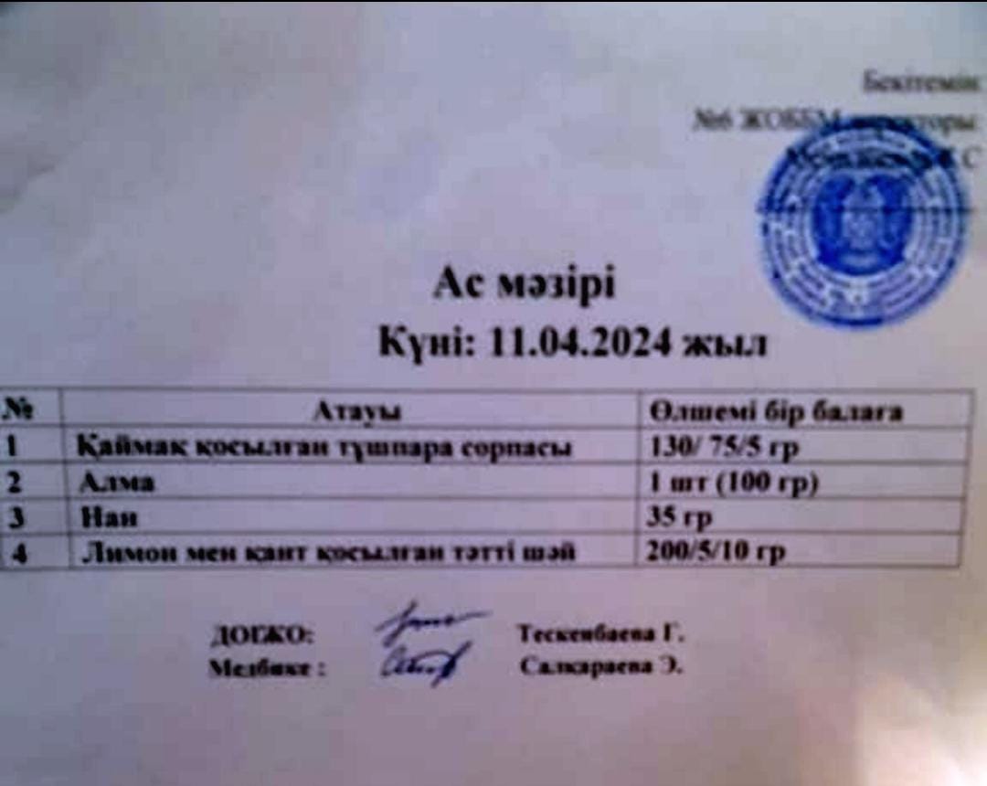 Ас мәзірі