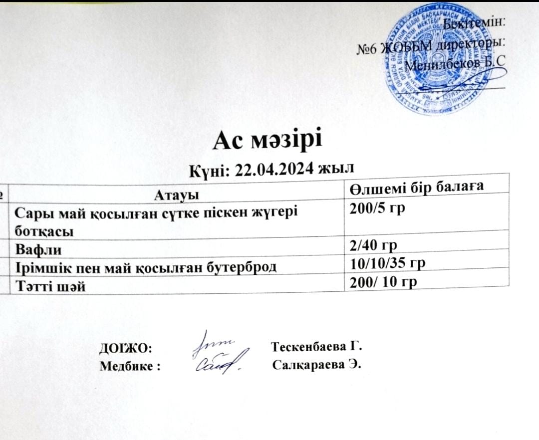 Ас мәзірі