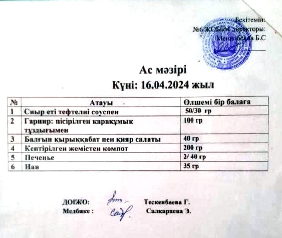 Ас мәзірі