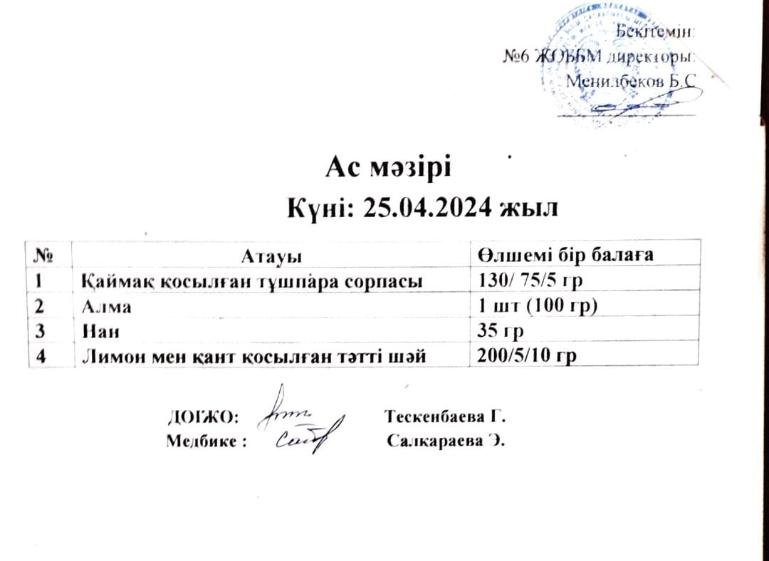 Ас мәзірі