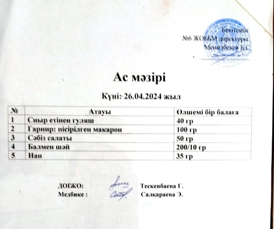 Ас мәзірі