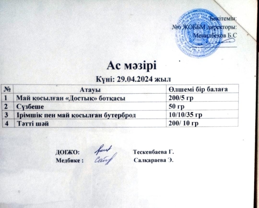 Ас мәзірі