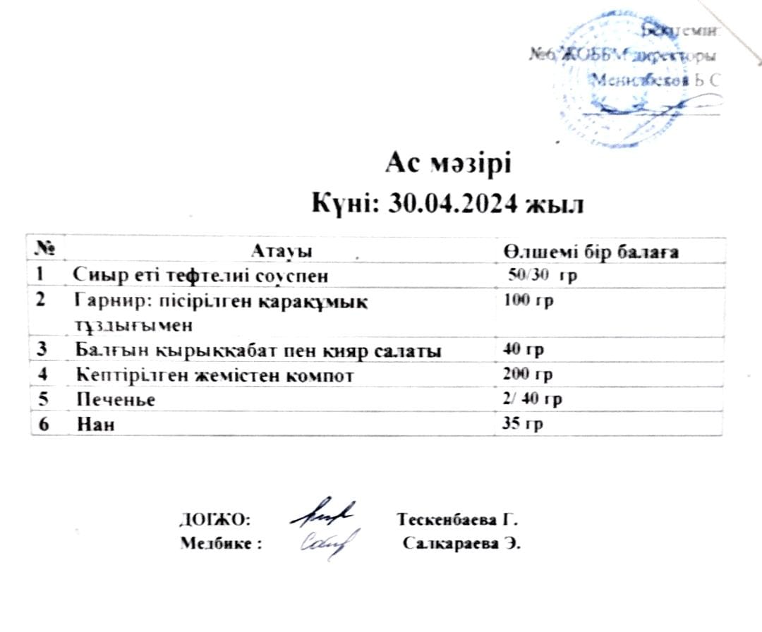Ас мәзірі