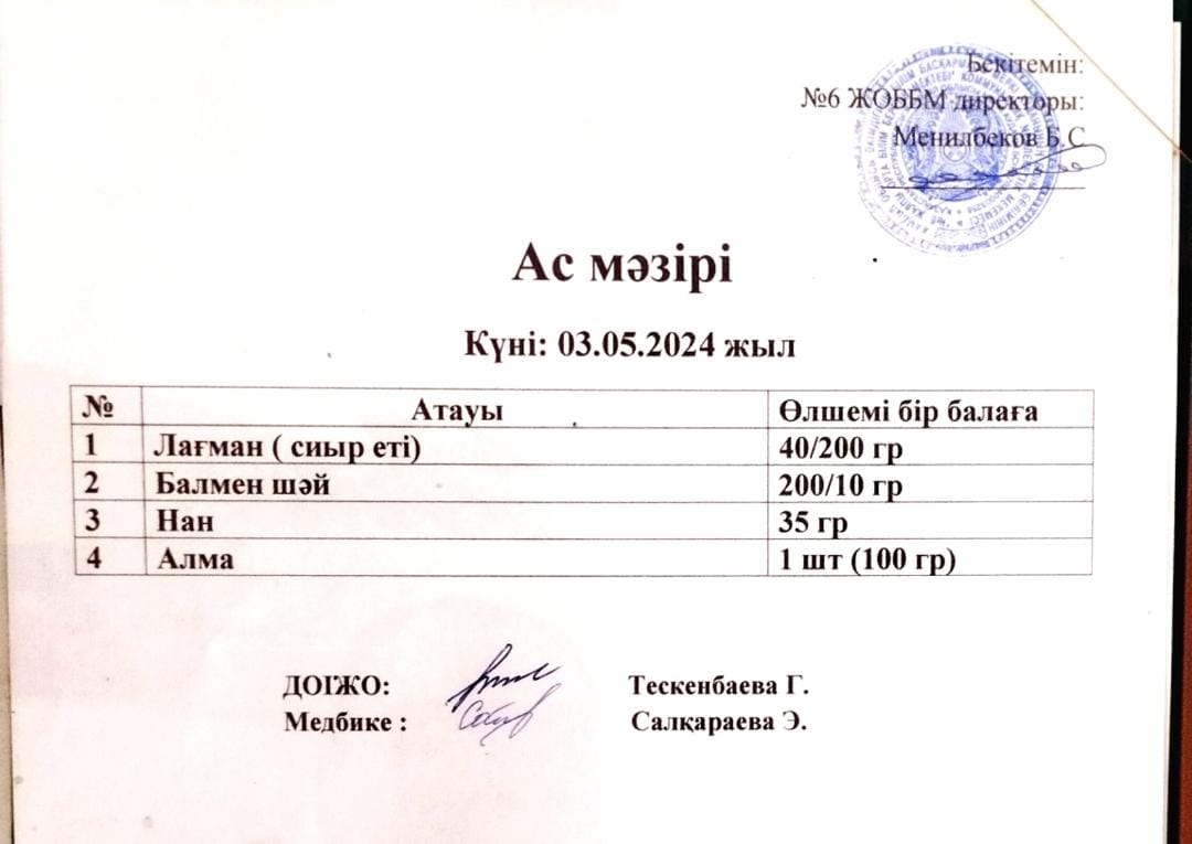 Ас мәзірі
