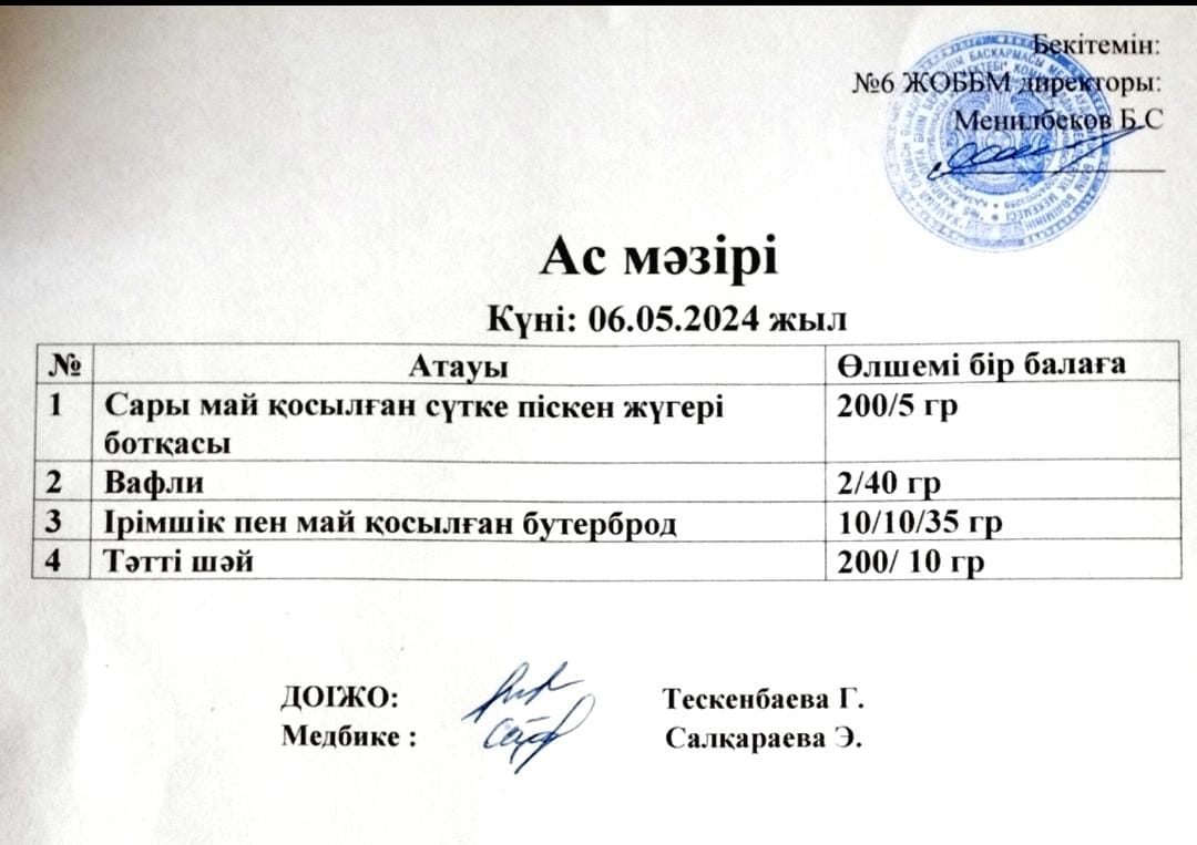 Ас мәзірі