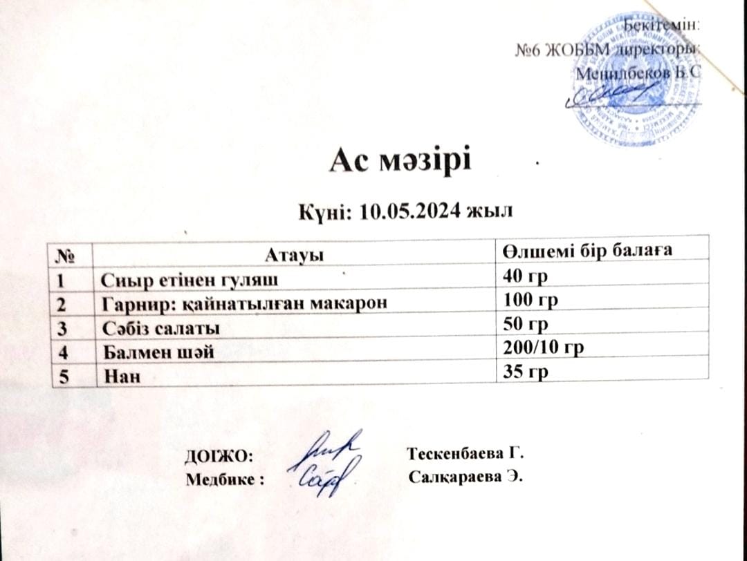Ас мәзірі