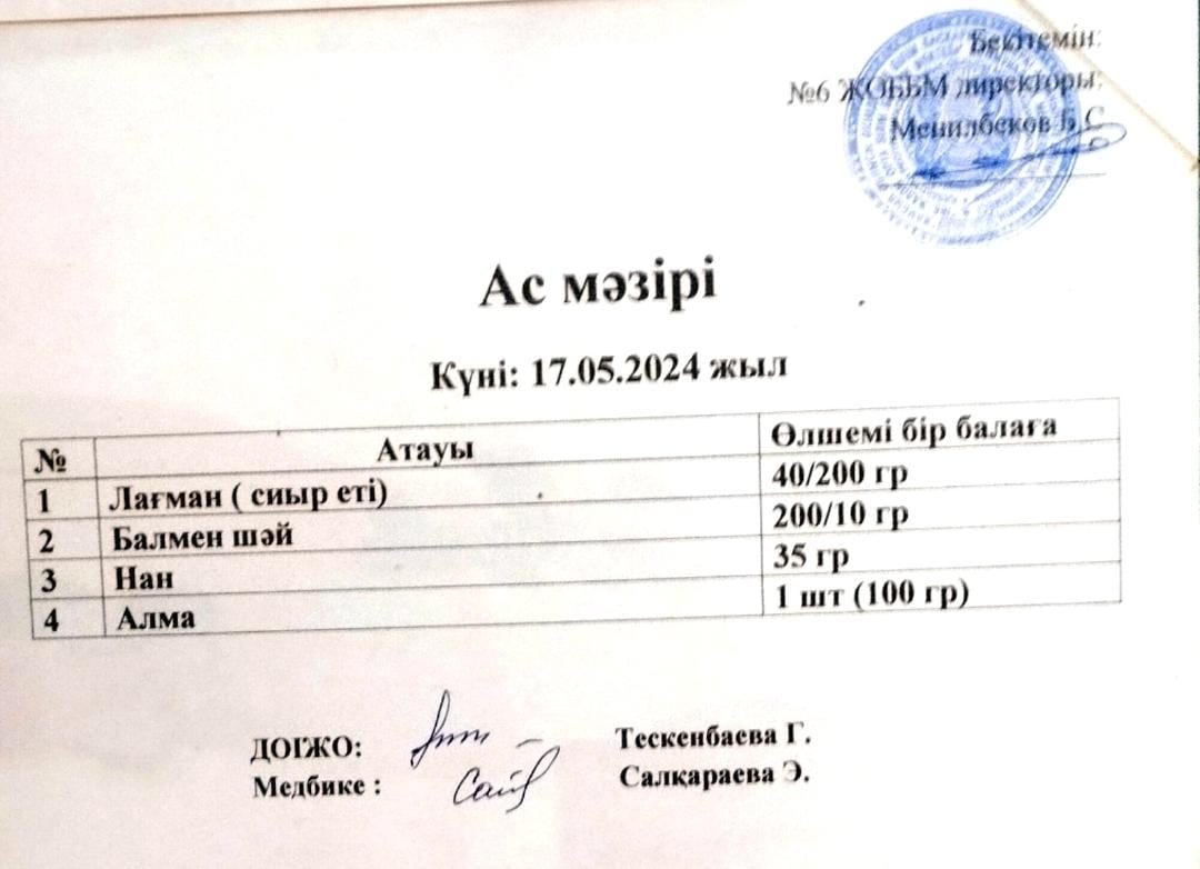 Ас мәзірі
