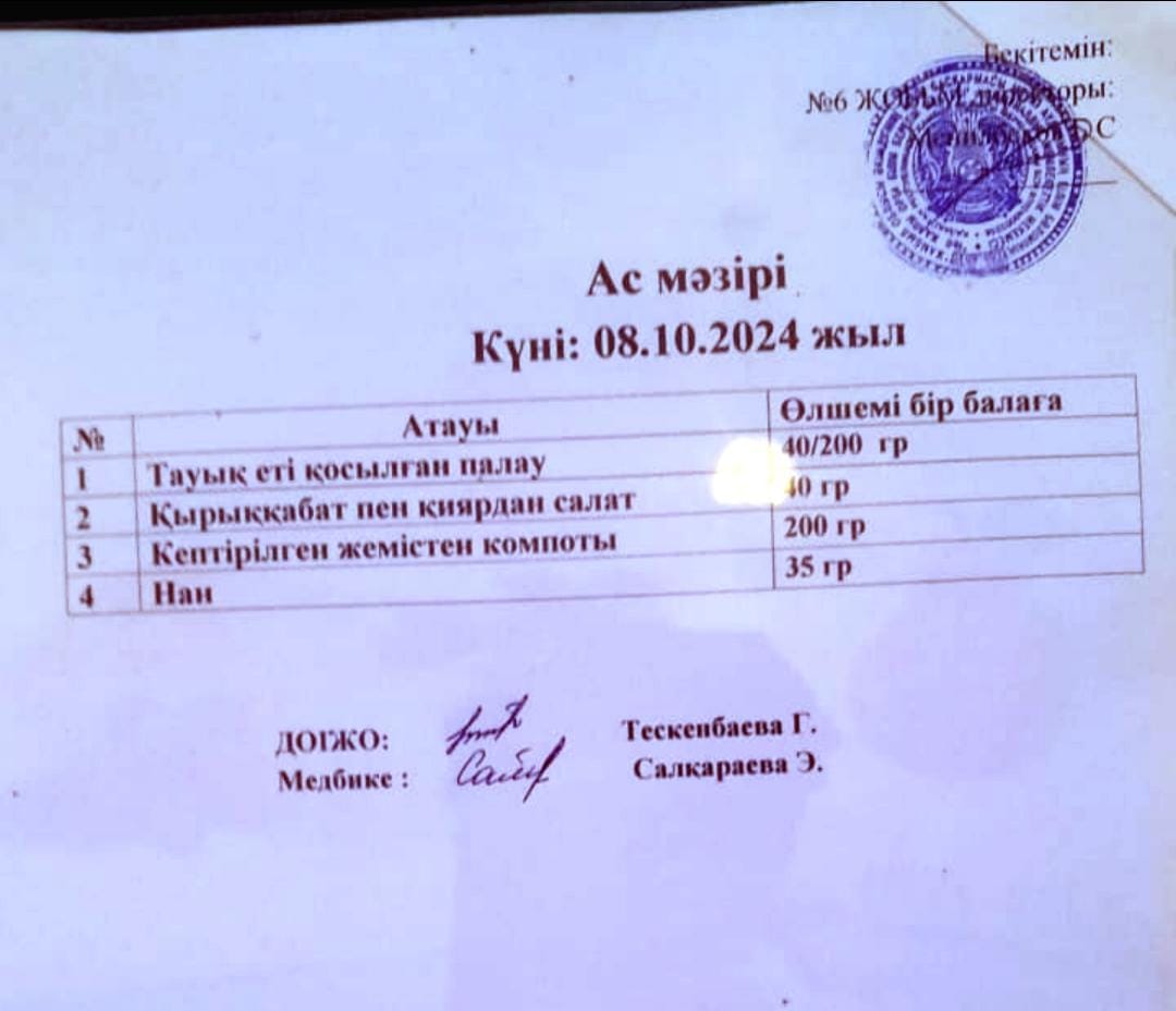 Ас мәзірі