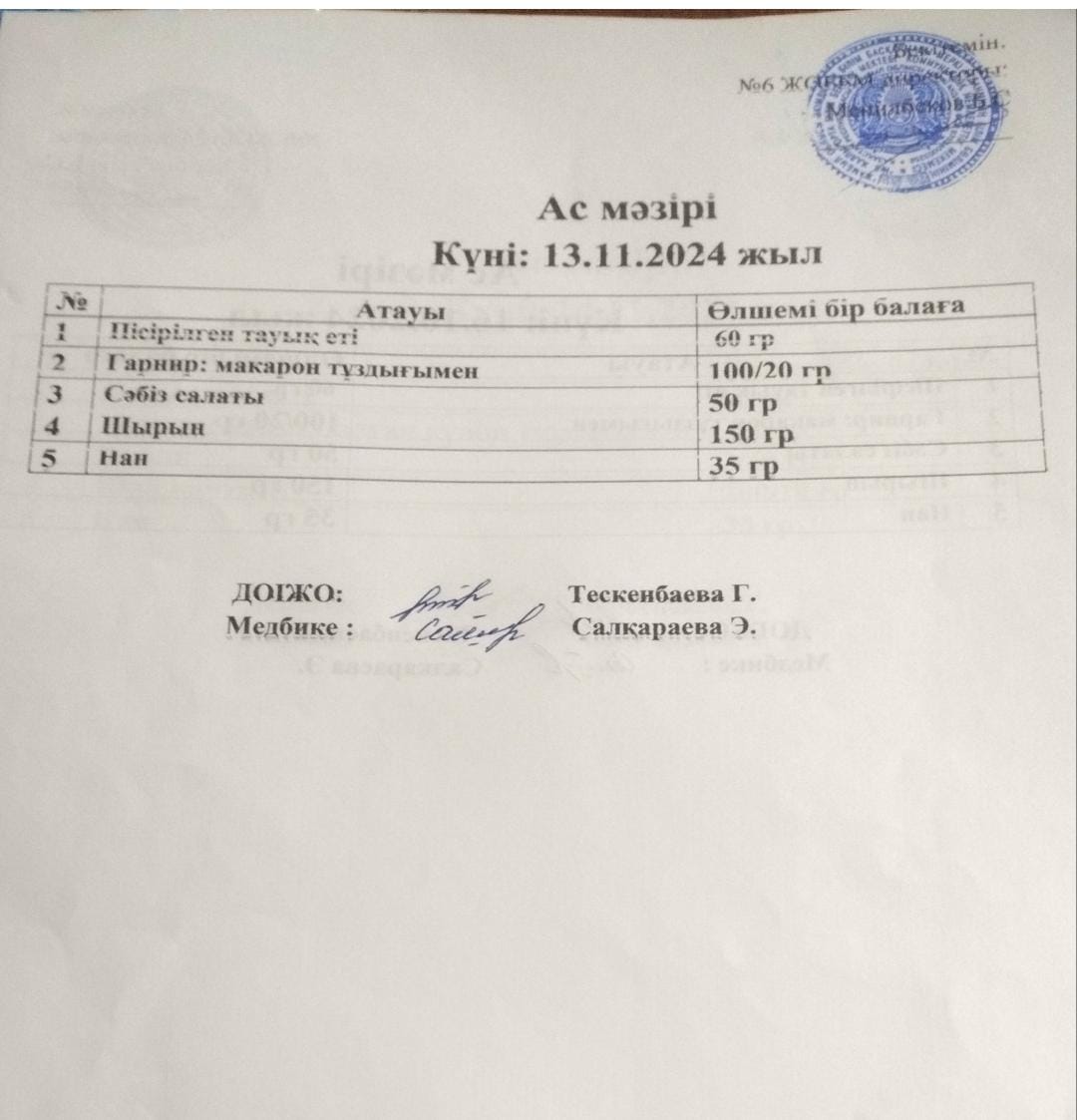 Ас мәзірі