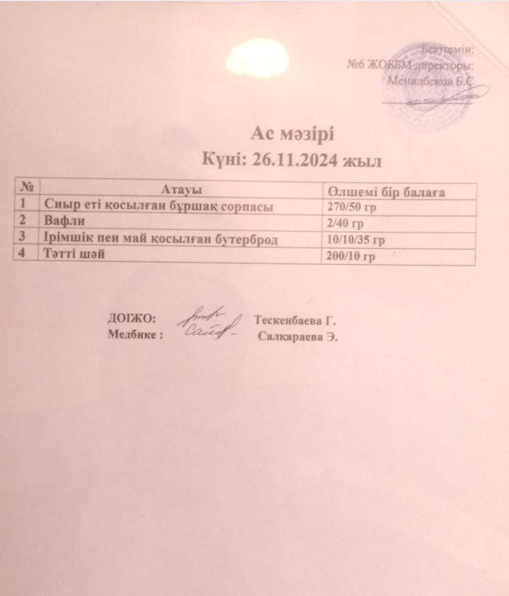 Ас мәзірі