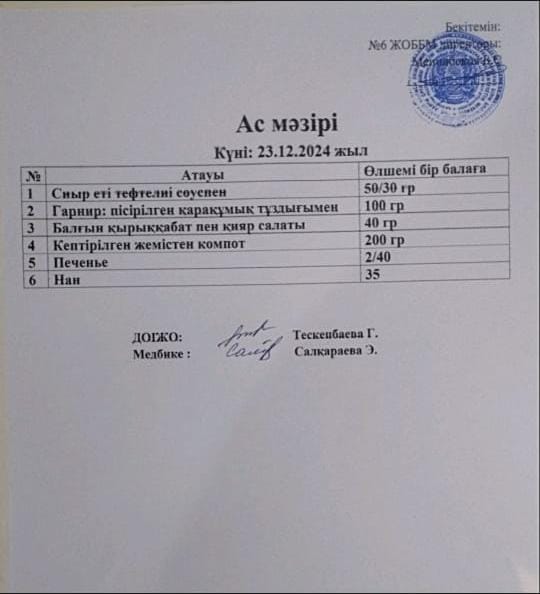 Ас мәзірі