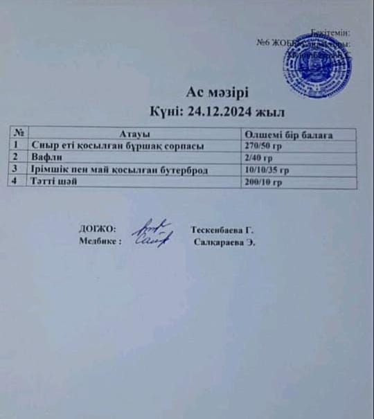 Ас мәзірі