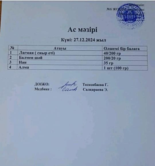 Ас мәзірі