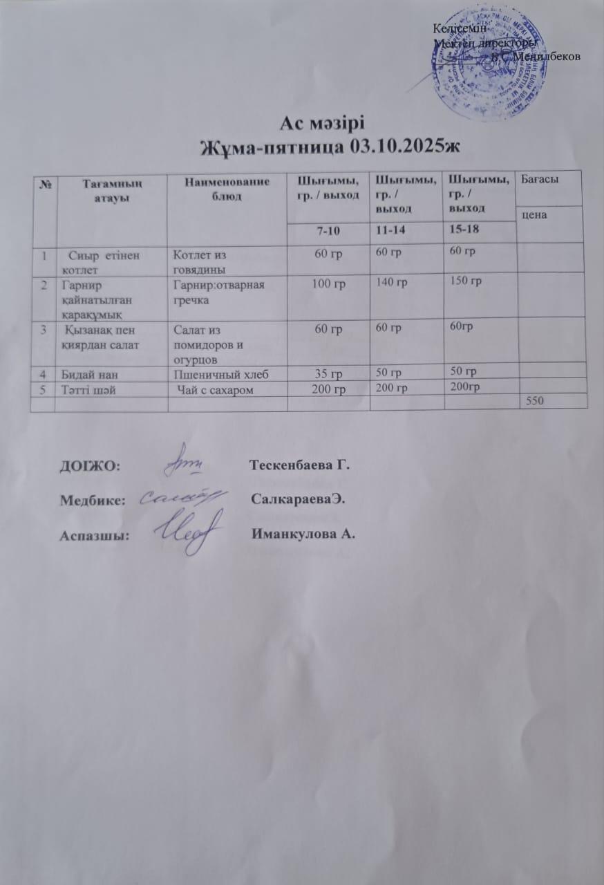 Ас мәзірі