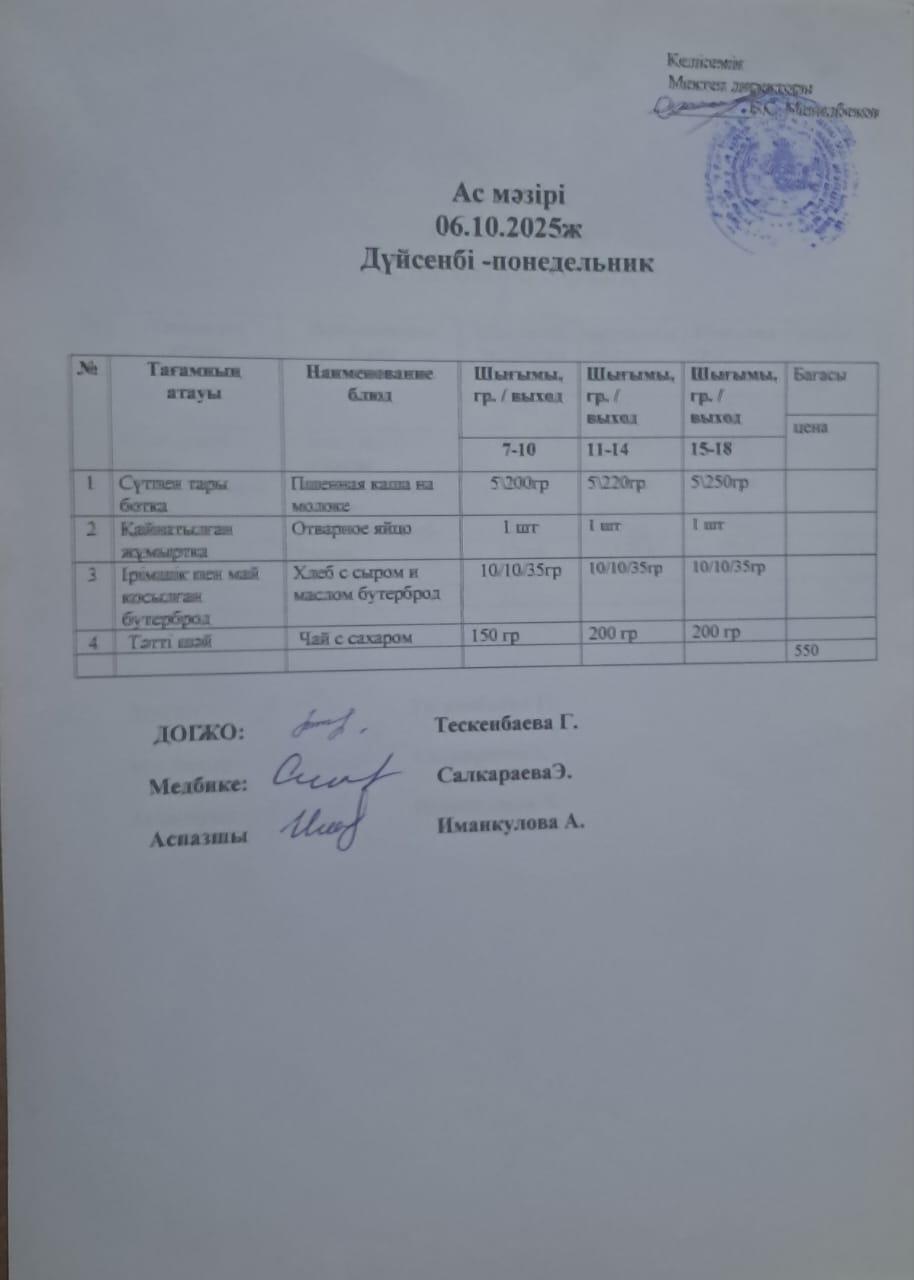 Ас мәзірі