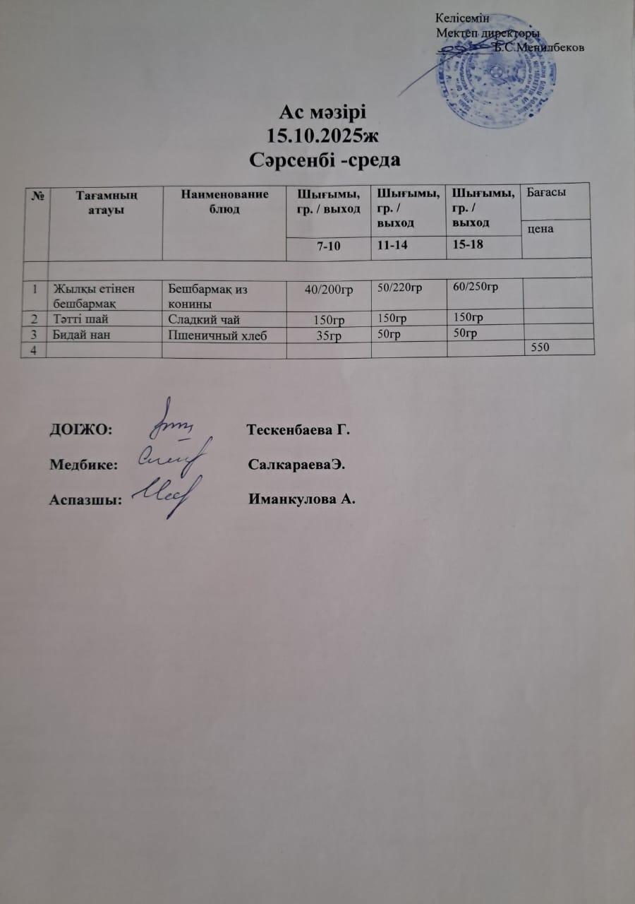Ас мәзірі