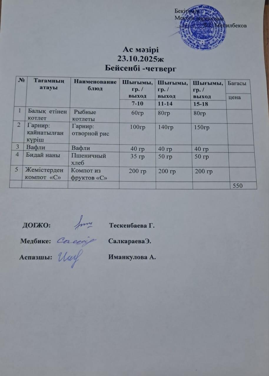Ас мәзірі
