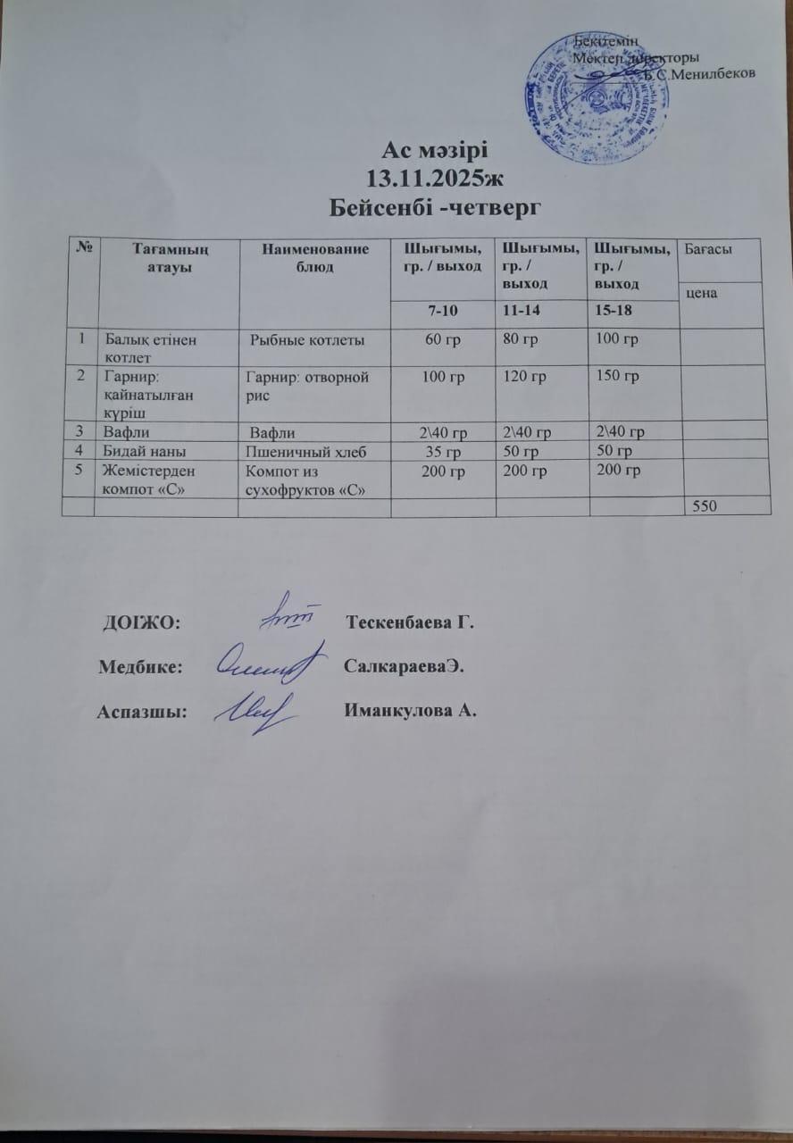 Ас мәзірі