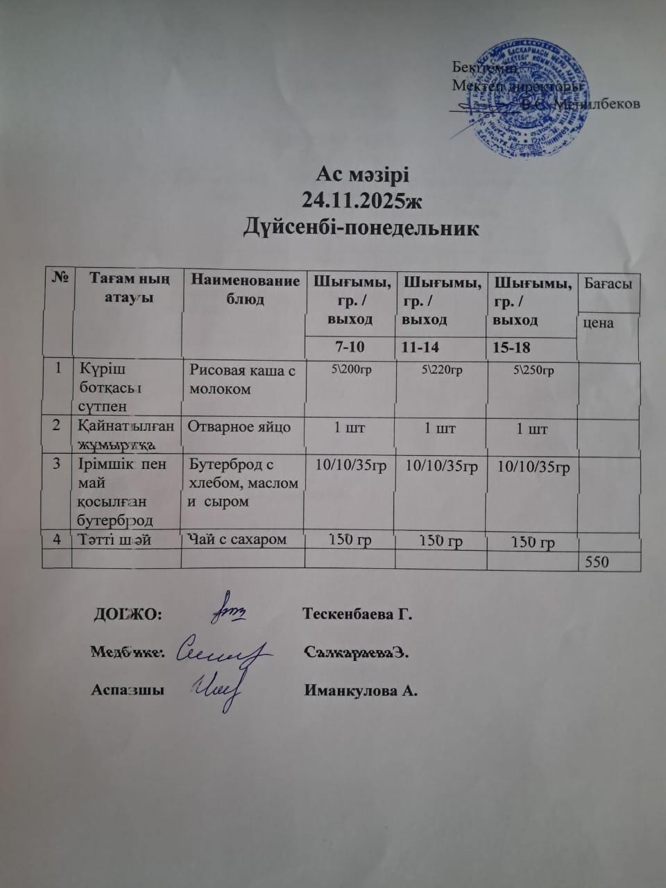 Ас мәзірі